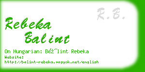 rebeka balint business card